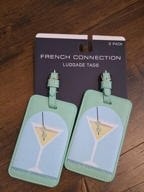 French Connection Mint Green Martini Luggage Tags - 2 Pack